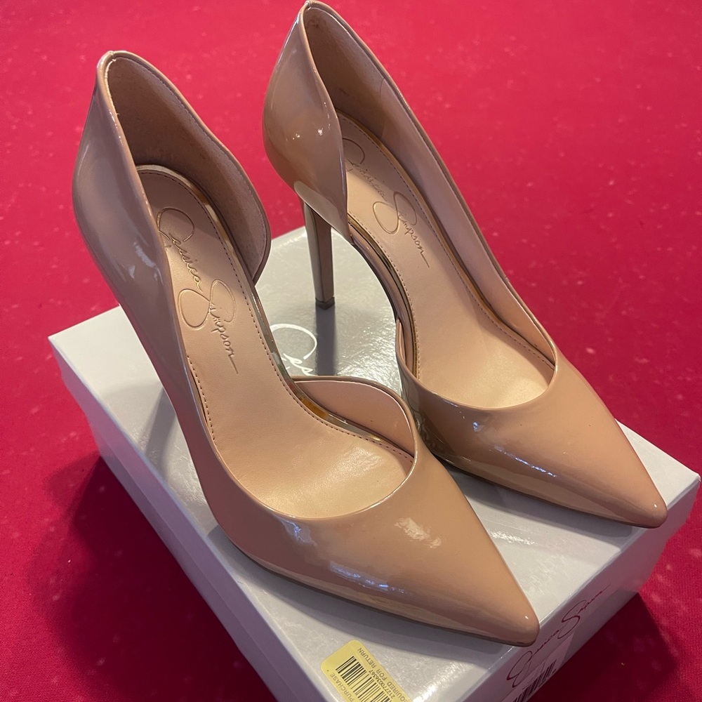 COPY - Jessica Simpson Tan Heels Patent Leather